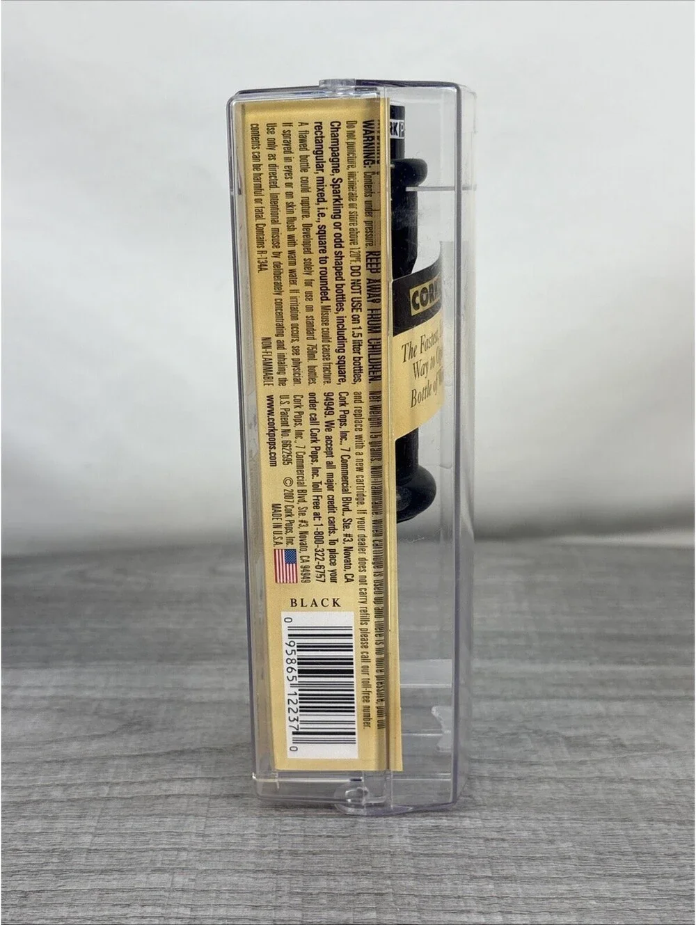 Cork Pops 12237 Black Cork Pop Original Wine Bottle Opener New